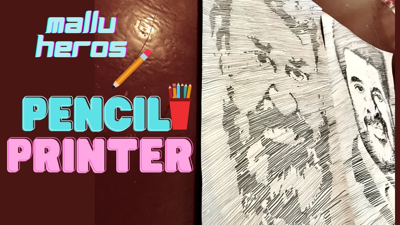 HOW TO DRAW IMAGES USING LINES | MOHANLAL & MAMMOOTTY PENCIL DRAWING PRINTER |hey siri