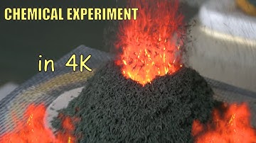 Chemical experiment Ammonium Dichromate volcano (4K)