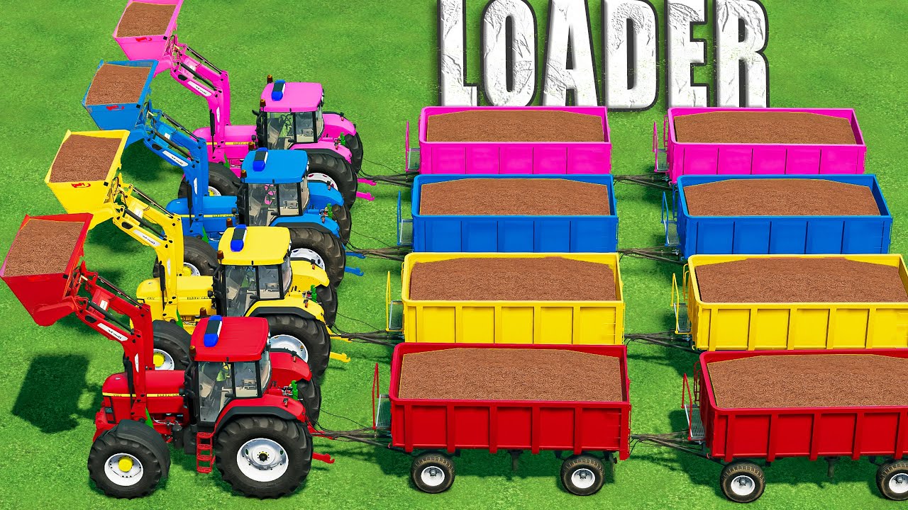 TRANSPORT OF COLORS! NEW HOLLAN T7 LOADER TRACTORS vs MEGA TANKER / TRAILERS! FS22