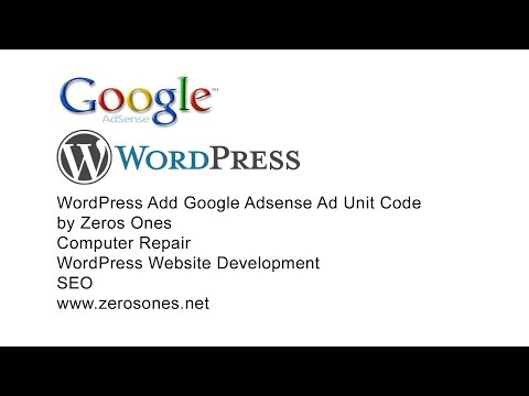 Wordpress add Google Adsense ad unit code