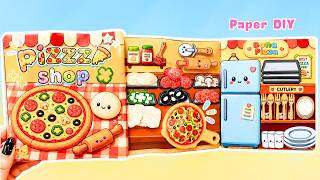 🍕DIY Paper Squishy Book | Kawaii Pizza Shop 🍕 asmr + tutorial