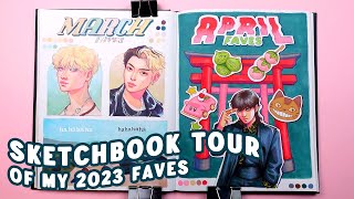 SKETCHBOOK PAGE FROM EVERY MONTH OF 2023 ✸ visual diary of my fave shows, music, experiences + more