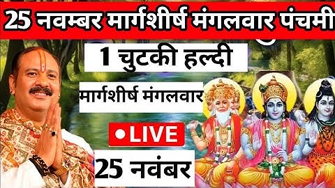 25 नवंबर मार्गशीर्ष मंगलवार पंचमी तिथि के दिन 1 चुटकी हल्दी वाला उपाय जरूर करें !! Pradeep Ji Mishra
