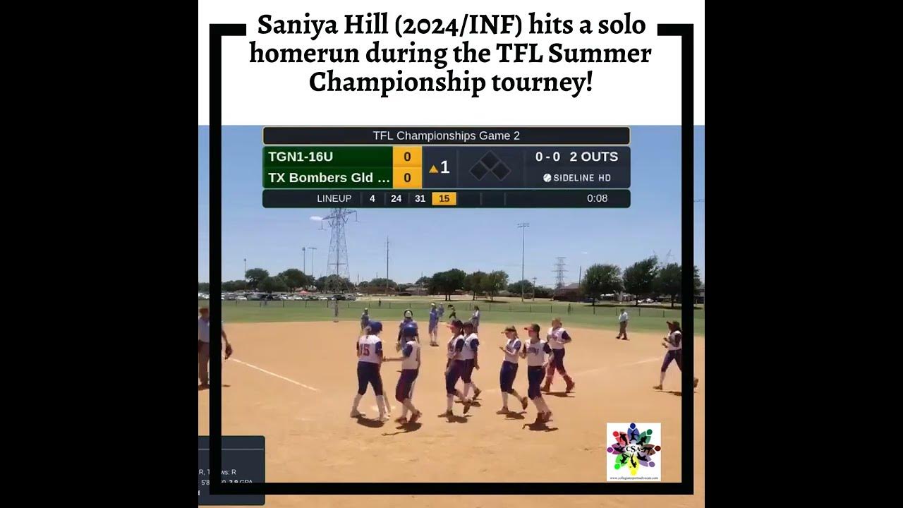 Saniya Hill (2024/INF) hits a solo homerun during the TFL Summer