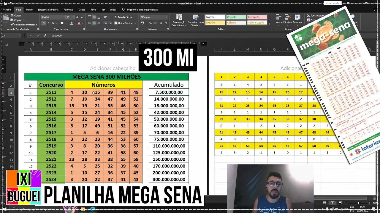 Excel - Planilha megasena lotofácil