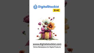 Flowers in Gift Box Clipart: Floral Spring Illustration - Transparent Background - Digital Stockist