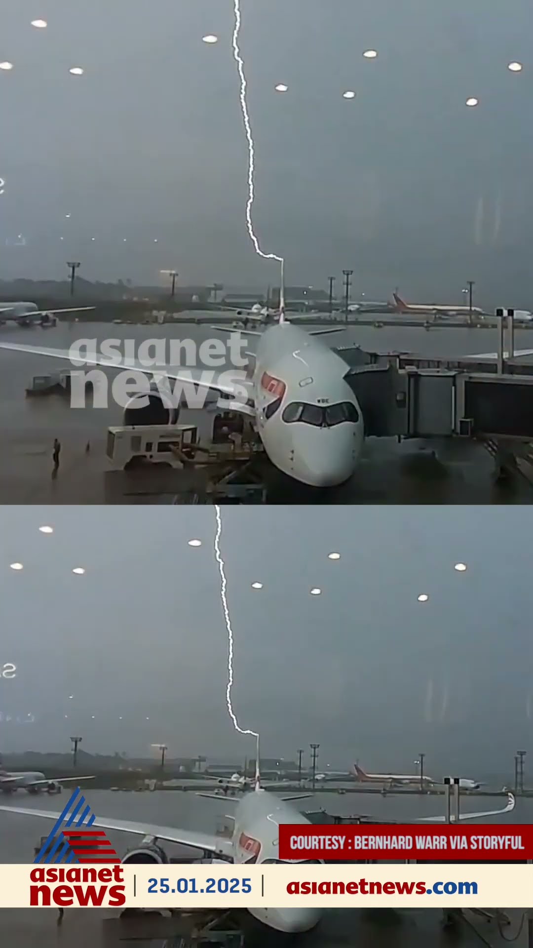 ബ്രസീലിൽ നിന്ന് ലണ്ടനിലേക്കുള്ള ബ്രിട്ടീഷ് എയർവേയ്‌സ് വിമാനം  ഇടിമിന്നലേറ്റതിനെ തുടർന്ന് വൈകി
