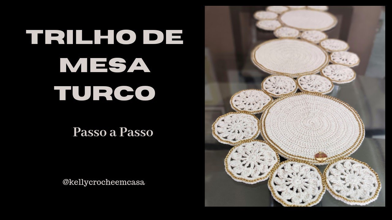 Como fazer Caminho de Mesa Turco de Crochê - Parte1/3 (Bola pequena) #trilhodemesa #caminhodemesa