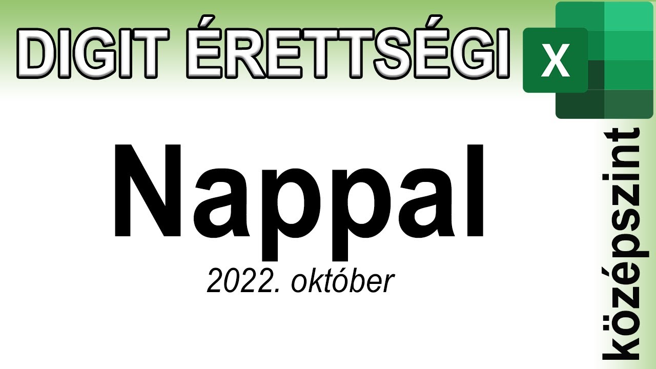 Digitális kultúra érettségi középszint - Nappal - EXCEL - 2022. október 25