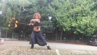 Dragon staff fire flow