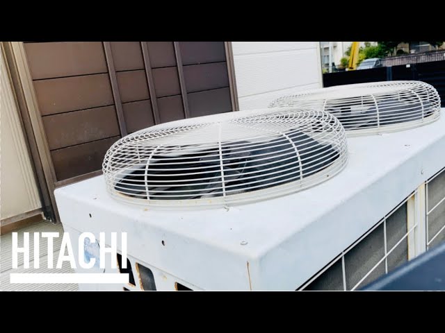 HITACHI】日立製の古い冷凍機室外機 HITACHI old refrigerator unit