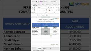 Format Rupiah Jadi Rapi dalam 1 Klik! - CURRENCY &amp; ACCOUNTING #excel #belajarexcel #shorts #tutorial