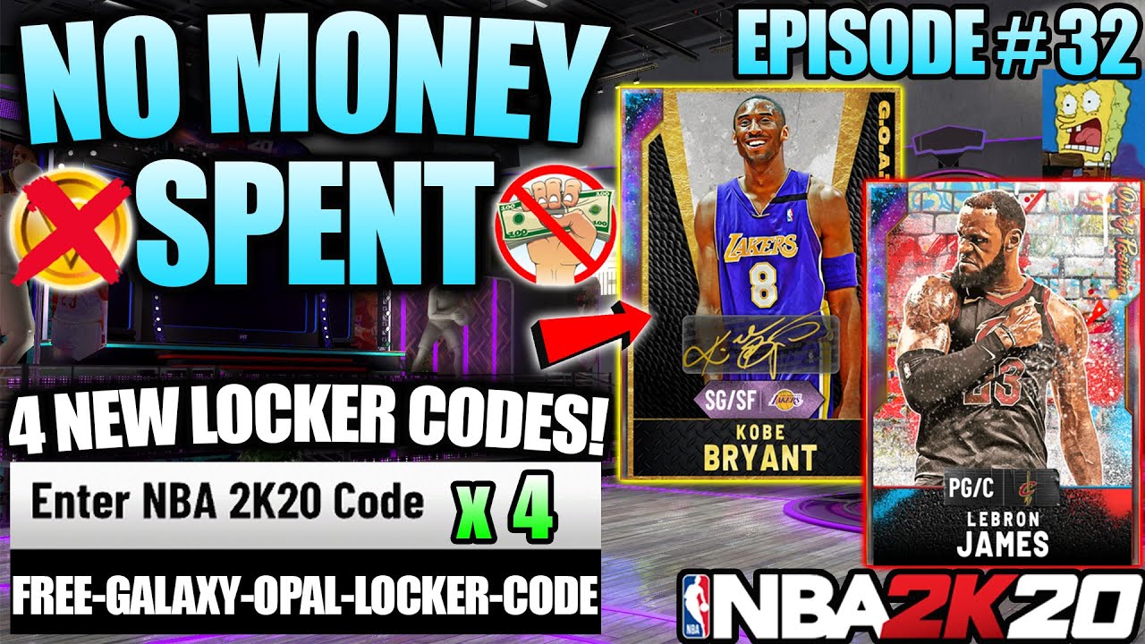 Nba 2k20 No Money Spent 32 7 Free Galaxy Opals Opal Locker Code 4 New Locker Codes In Myteam Youtube
