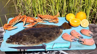 FAT Flounder and JUICY Crab Catch n’ Cook!