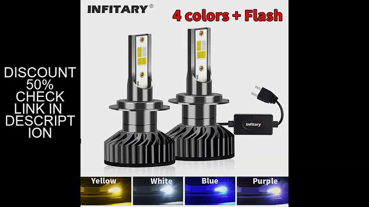 Infitary 4 Colors And Flash LED Car Headlights Auto H7 H4 H1 H3 H8 H9 H11 9005 9006 Flashing 3000K 6