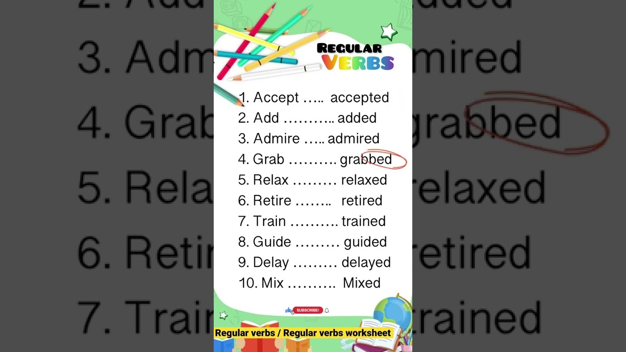 regular verbs regular verbs worksheet grammar verbs worksheetsforkids grammar youtube