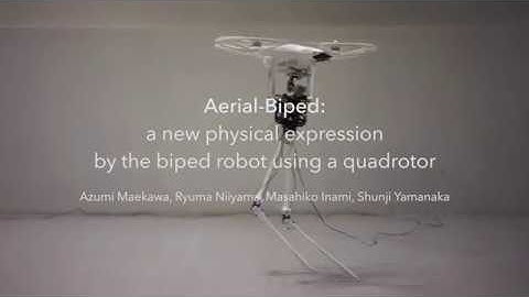 Aerial-Biped: a new physical expression by the biped robot using a quadrotor
