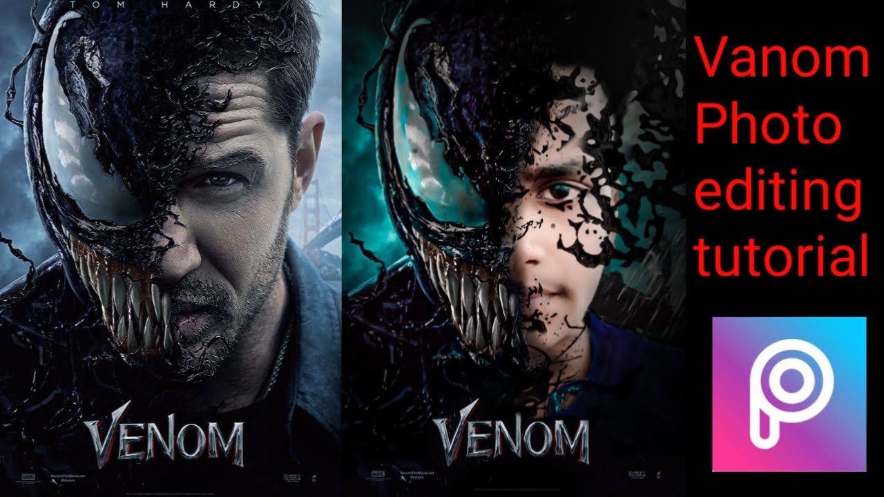 How to create VENOM poster with your photo | Picsart | MOBILE EDITING | Easy steps | VENOM