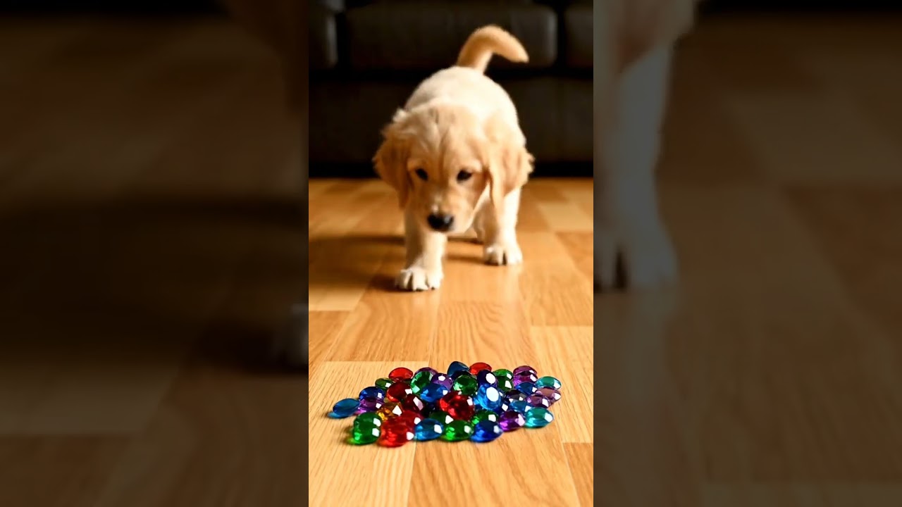 Puppy with colorful diamonds 🐶✨ ASMR relaxing #shorts