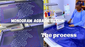 Monogram design || Agbada neckline design #monogram #studiovlog #embroidery 