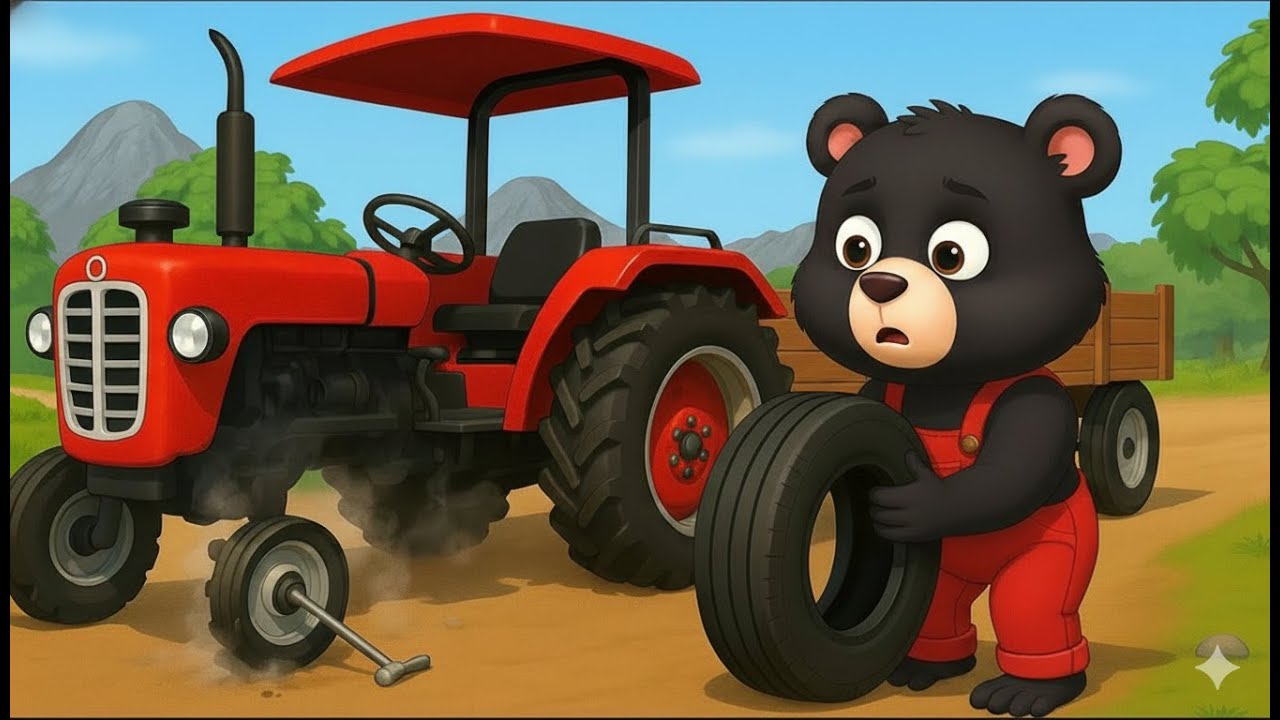 🐻🚜 Oh No! The Tractor Broke Down – Can Bear Farmer Fix It ?  😱🔧| Vehicles Farm Animated