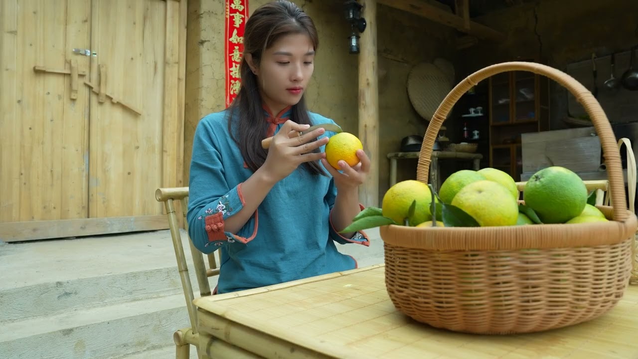 orange harvesting process and orange processing