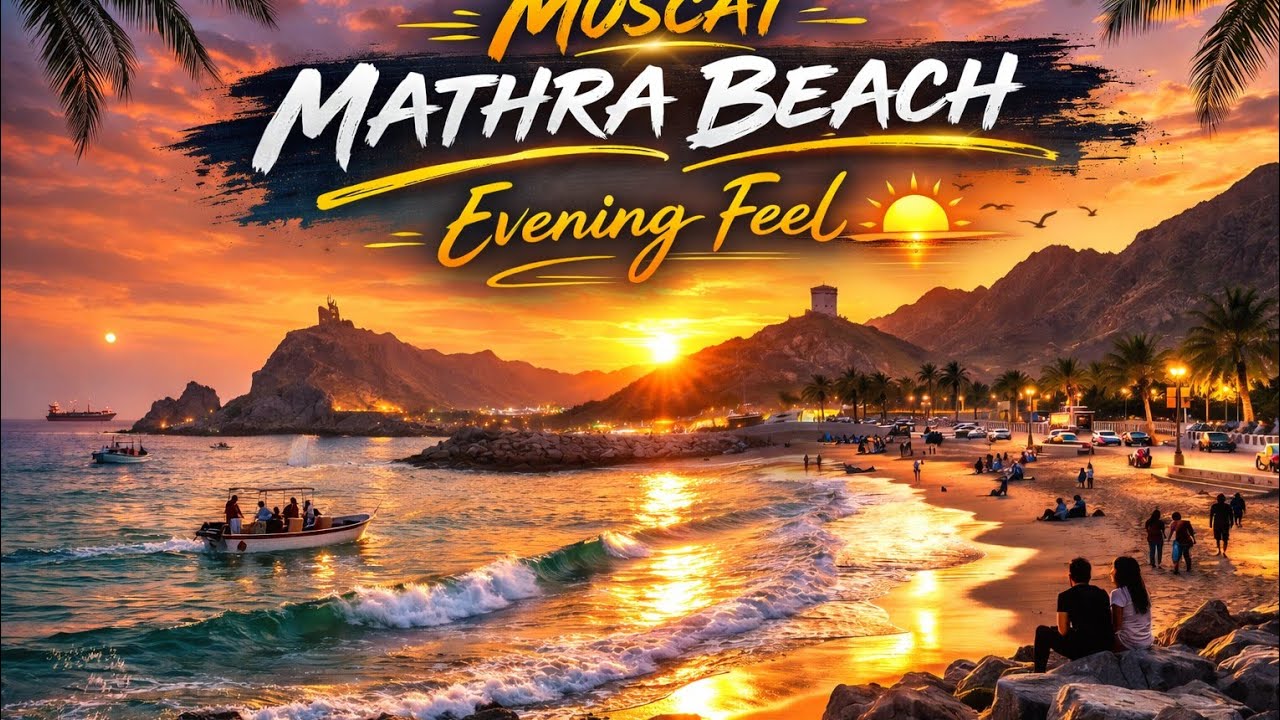Muscat Mathra Muscat Mathra Beach Evening Feel 🌅 | Oman Beach Beauty | Relaxing View ...