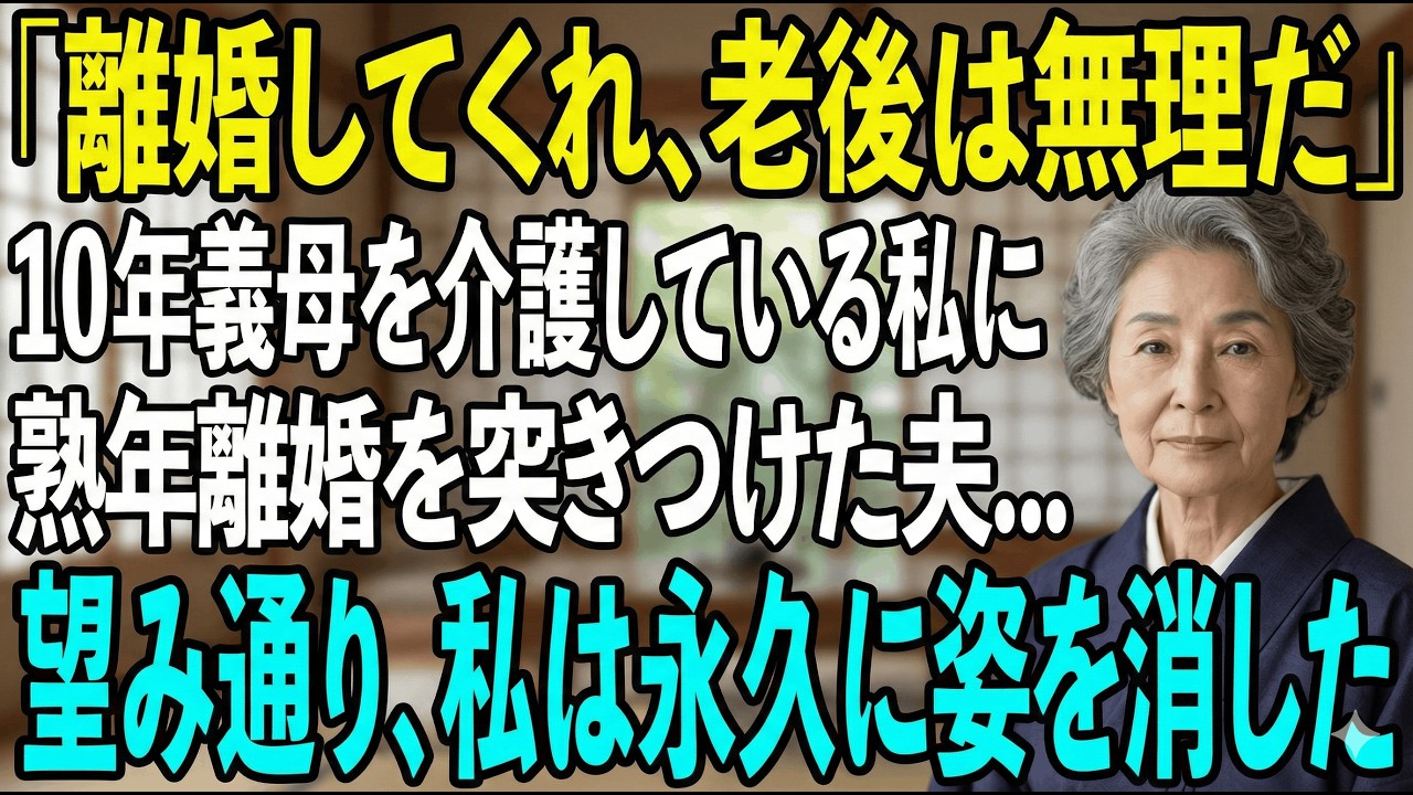 夫「老後無理」10年介護の妻が即離婚。鬼電夫を永久無視し掴んだ第二の人生
