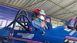 Nivetha Pethuraj Riding Race Car