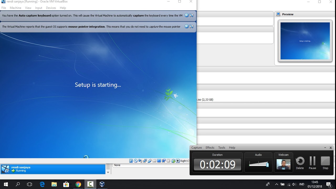 Cara Menginstal Window 7 di aplikasi Virtual Box - YouTube