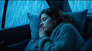 Cozy Rain on Car Roof During Night Calm for Stress Relief and Sleep