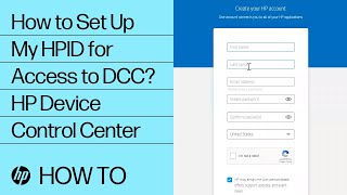 How to set up my HPID for access to DCC? | HP Device Control Center | HP Support