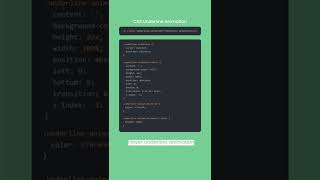CSS Underline Animation #css #css3 #csstutorial