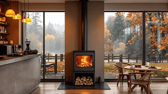Soft Autumn Saxophone Jazz 🍁🎷 Cozy Autumn Fireplace Ambience 🔥Healing of Stress, Anxiety, Good Mood