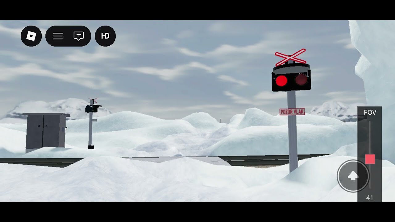 Robloxový železniční přejezd Valšov (Napodobenina VÚD)