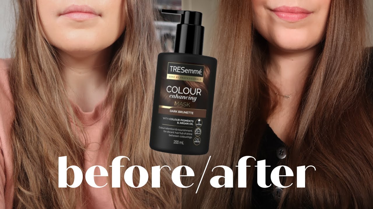 How I Refresh My Colour / REVIEW of Tresemme Colour Enhancing Masque & John  Frieda Midnight Brunette - YouTube