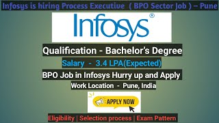Infosys hiring Process Executive | BPO job for freshers 2023-2024| Pune bpojobs fresherjobs job