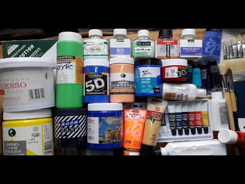 Video Dụng cụ vẽ Acrylic ( Màu, dung môi, chất liệu, lót... - youtube