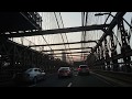 Driving Loop around Manhattan New York City NYC - Dusk } Night - 2019, August 17