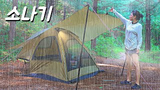 Solo camping....It's suddenly raining...!!! Relaxing ASMR