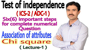#1 Association of attributes statistics | Chi square test ics part 2 & Adc part 1 | Taimoor khalid |