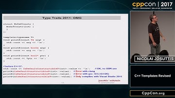 CppCon 2017: Nicolai Josuttis “C++ Templates Revised”