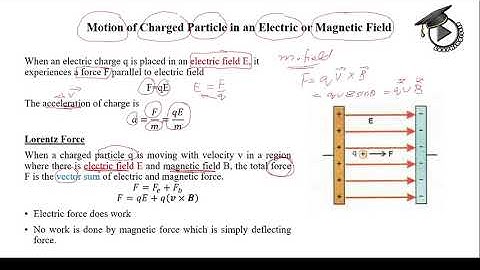 8.5 Motion of Charged Particle in Electric or Magnetic Field, Lorentz Force | Learningistic