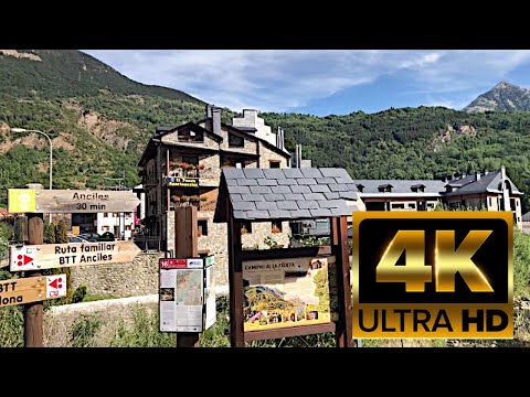 4K 🏔 Relaxing Walking Tour Mountain Village | Benasque, The Pyrenees' Essence