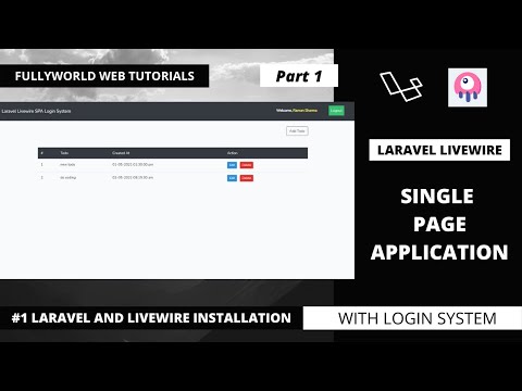 #1 Laravel and Livewire Installation | Laravel Livewire Single Page Application With Login System