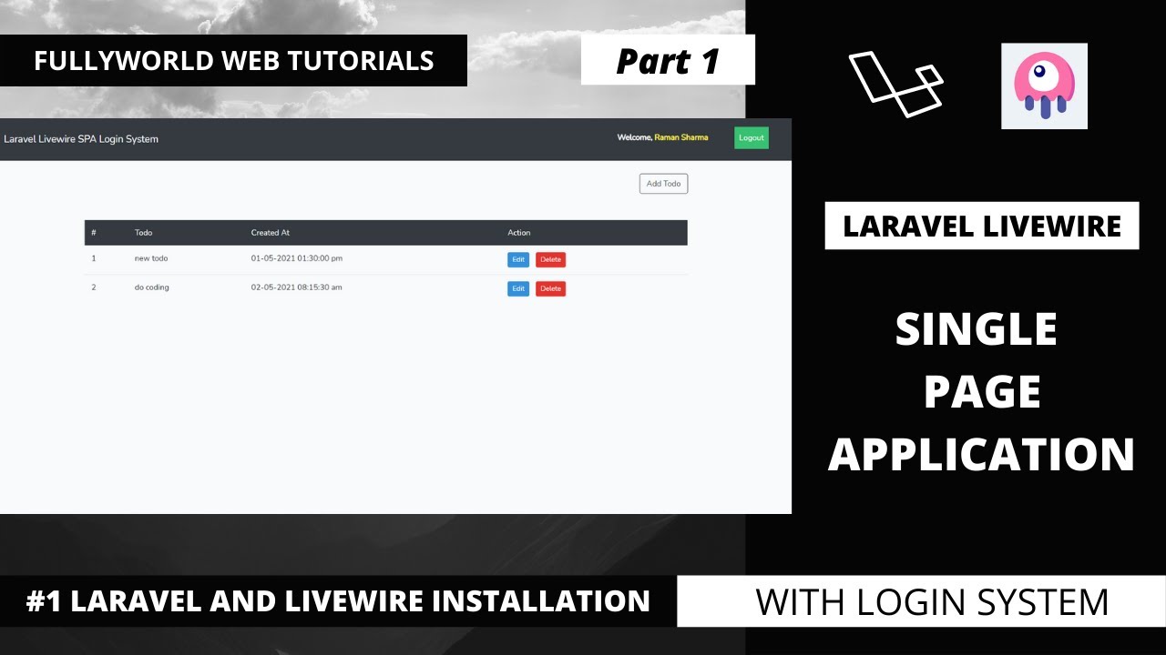 #1 Laravel and Livewire Installation | Laravel Livewire Single Page ...