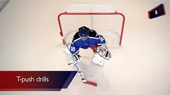 🏒Hockey Goalie Drills🏒: T-push drills for faster movement around the goal crease