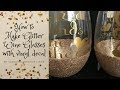 How to make glitter wine glasses with vinyl decal!