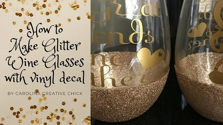 How to make glitter wine glasses with vinyl decal!
