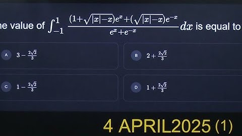IIT JEE Main PYQ definite integration 24 April 2025 shift 1
